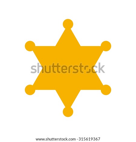 hexagram sheriff star badge. justice logo.