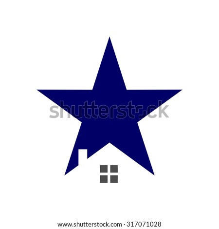 star roof logo vector. realty logo. home logo.