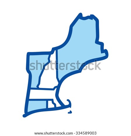 new england map. new england logo template.