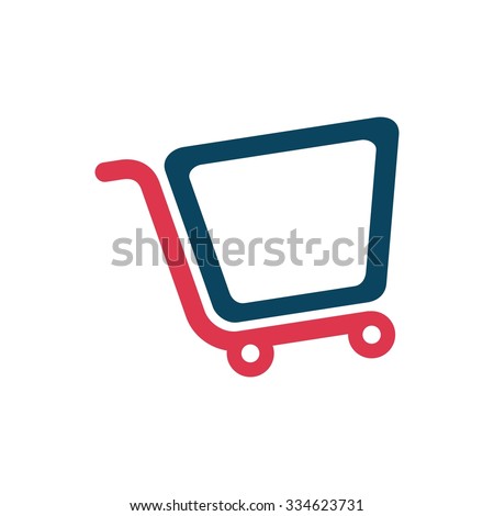 trolley logo. shopping symbol. vector icon.