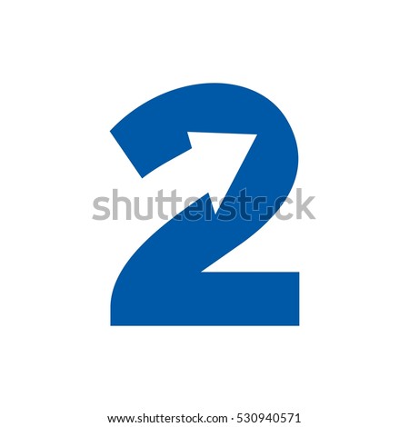 number 2 and arrow icon. logo vector.