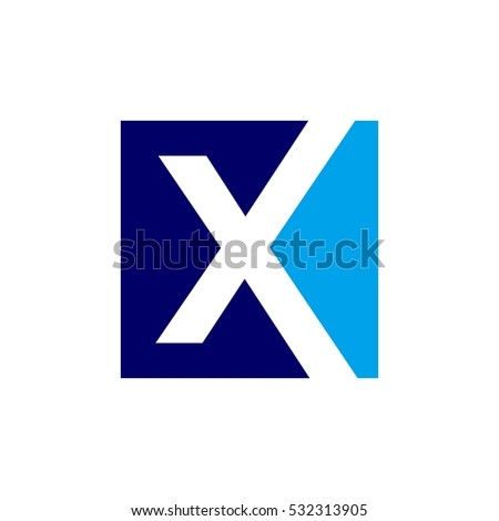 letter X inside square logo vector