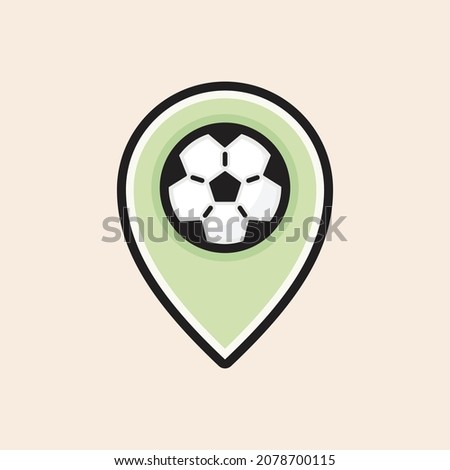 Vector Soccer - Football Locator icon with ball. Ready to use in multiple projects like websites, apps, shops, videos, games, sport equipment, marketing among others.