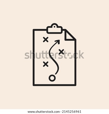 Vector outline Soccer - Football field strategy folder with arrow  and crosses. Ready to use in multiple projects like websites, apps, shops, videos, games, sport equipment, marketing among others.