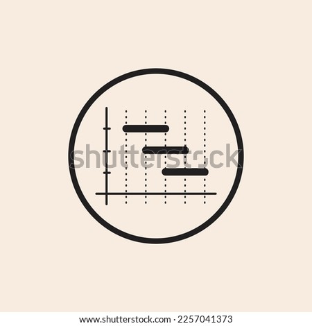 Timeline chart project outline icon with axis lines and circle.