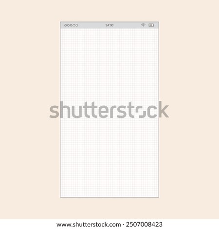 Linear Wire Matrix Grid Vertical guide for Smartphone App Designers. Vector mobile wireframe editable design for mobile, with sample data, real user interface graphic details ready for ux ui projects