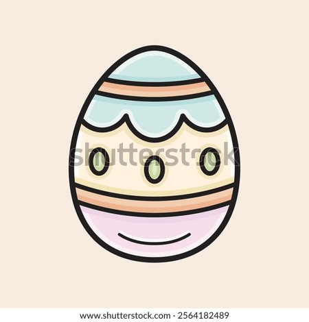 Creative colorful Easter Egg filled vector icon with detailed patterns and unique touch of festive flair. Ready to spread springtime in a charm to cards, invitations or digital content.