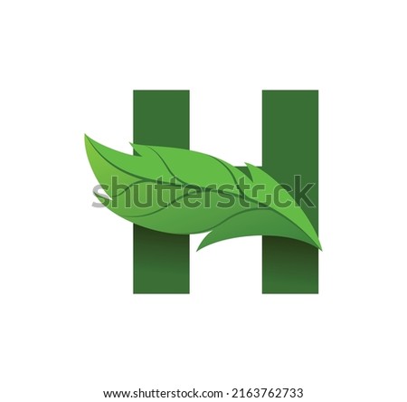 letter H leaf logo design vector Stock fotó © 