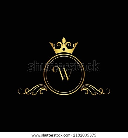 Letter W Luxury Logo. Monogram design elements, graceful template. Calligraphic elegant badge design. Business sign for Royalty, Letter Stamp, Boutique, Cafe, Hotel, Heraldic, Jewelry.