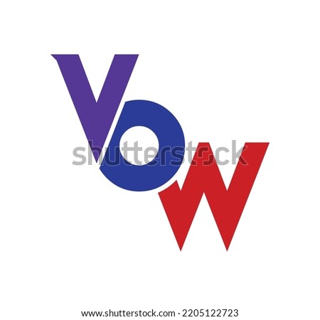 VOW, WOV Alphabets Letters Logo Monogram with white background