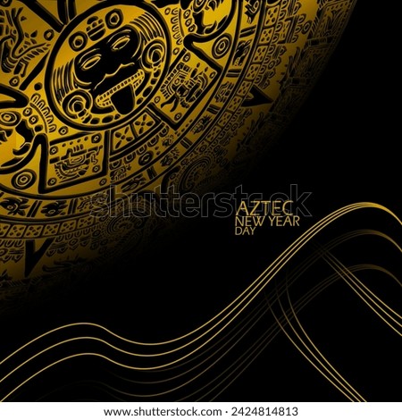 Aztec New Year event banner to commemorate on March 12 in Mexico