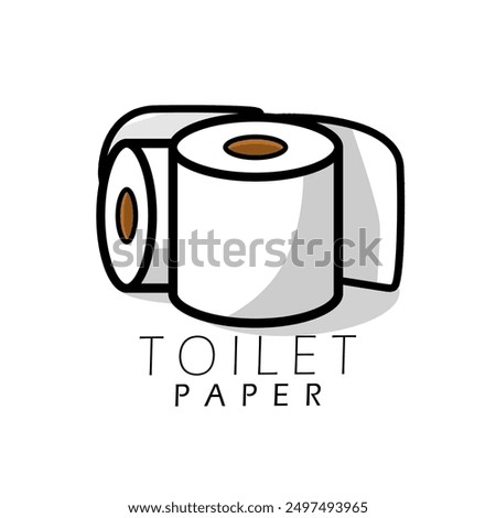 National Toilet Paper Day event banner. Simple illustration of two pieces of toilet paper on white background to celebrate on August 26th