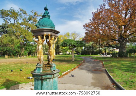 Similar – Image, Stock Photo Marseille / Parc Longchamps at sunset