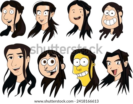 famous tv cartoons style. illustration, vector