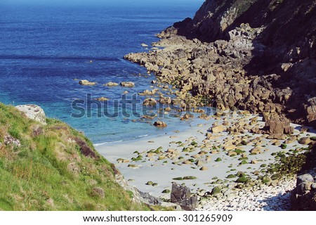 Landscape of coast view in Cornwall, England, UK