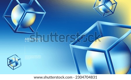 cube frame background filled with 3d balls with colorful gradients great for website, page, cover, print, digital media, decoration, dynamic