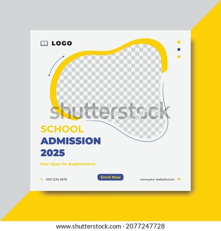 School Admission Socila Media Banner Post Design Template