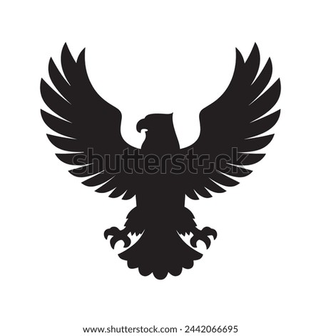 Eagle Hawk Silhouette Vector Art Illustration Design