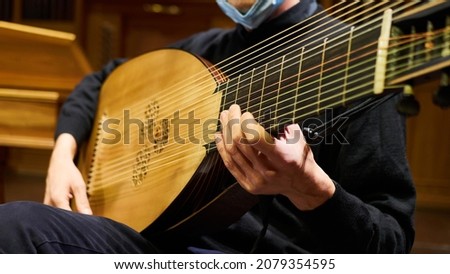 Similar – Image, Stock Photo Man playing mandolin