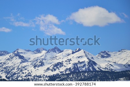 Similar – Image, Stock Photo Snowy Pyrenees and lonely house with shiny lights under sky