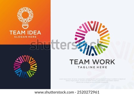 human community logo design. people work. symbol for teamwork,social group, etc. Vector illustration