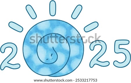 2025 year of the blue snake logo design 3