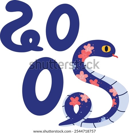 2025 new year of the blue snake logo design