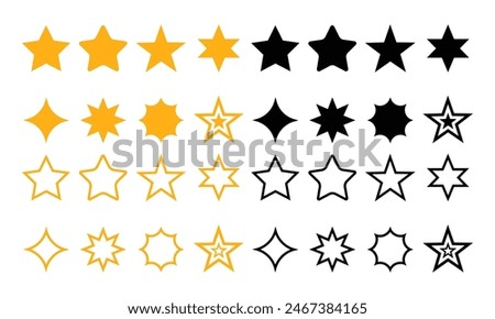 icon set of stars with different variations