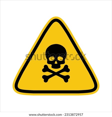 danger sign with skull icon vector, isolated on white background, sign symbol custom. danger sign, Vector illustration
