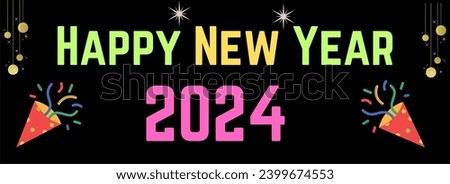happy new year 2024 landscape printable celebration eps vector file