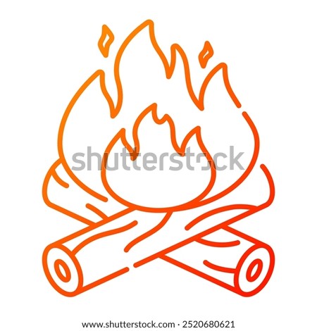 Bonfire icon. bonfire, fire, burn, campfire, flame, hot, camp, nature, wood, outdoor. Vector icon illustration