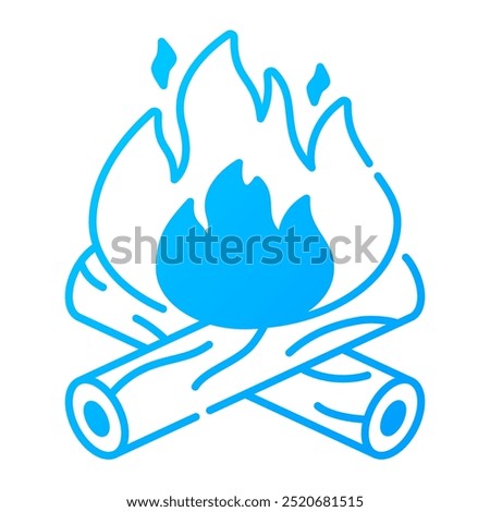 Bonfire icon. bonfire, fire, burn, campfire, flame, hot, camp, nature, wood, outdoor. Vector icon illustration