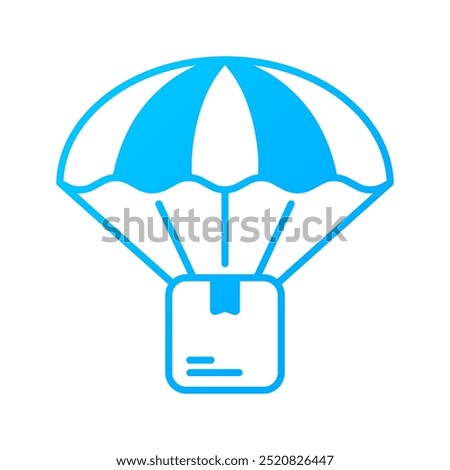 Parachute icon. Parachute, Drop shipping, Delivery, Shipment, Package, Delivery box, Box, Logistics, Shipping. Vector icon illustration