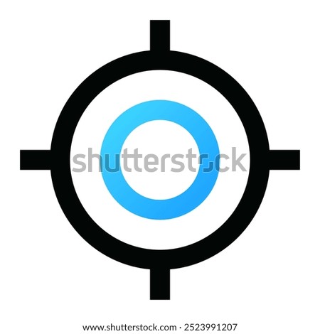 Aim icon. aim, target, navigation, my location, gps, crosshair. Vector icon illustration