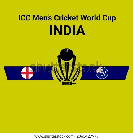 England vs New Zealand flag design with world map background for icc men’s cricket world cup 2023 tournament ,this vector for sport match template