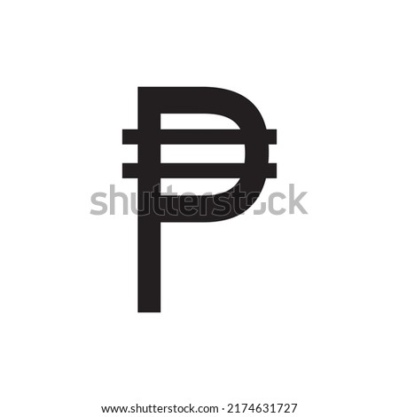 Philippines Peso sign simple icon on white background. Vector illustration. Money cash Vector illustration, EPS10.Currency symbol vector.