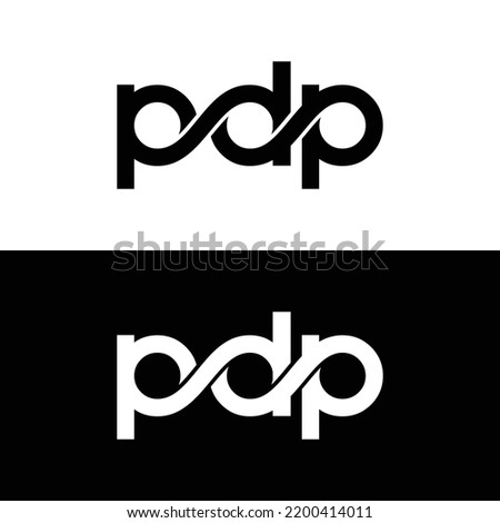 Initial letter pdp linked round lowercase logo - editable in vector format