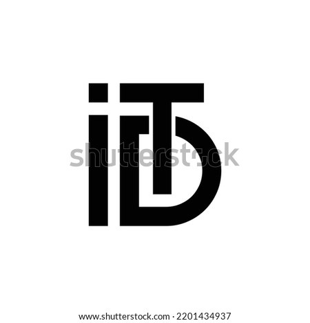 Initial letter iDT linked monogram logo - editable in vector format