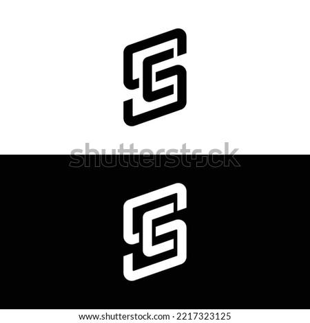 SC or CS letter mark abstract vector logo design - icon design