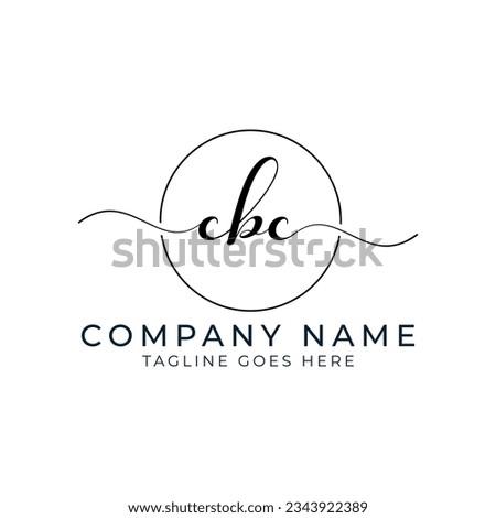 CBC or cbc letter mark abstract calligraphy vector logo design