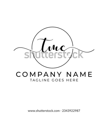 TMC or tmc letter mark abstract calligraphy vector logo design