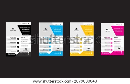 Corporate Flyer , New Year Flyer Template With 4 color CMYK