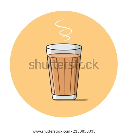 Illustration of indian popular hot drink masala chai .