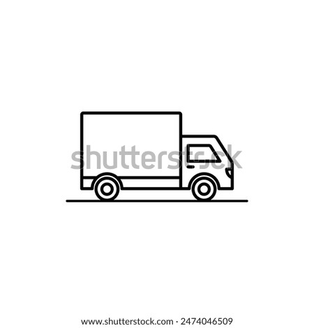 Fast shipping delivery truck outline icon