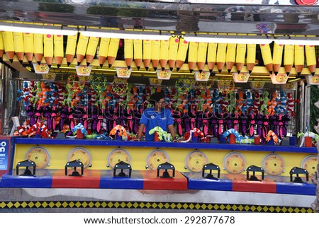 KEMAH, TEXAS-JULY 2, 2015: Carnival game at the Kemah boardwalk in Texas