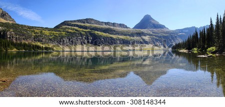 Panorama of Hidden Lake in Glacier National Park
