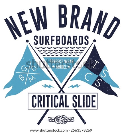 Surfboard flag Vector New Brand