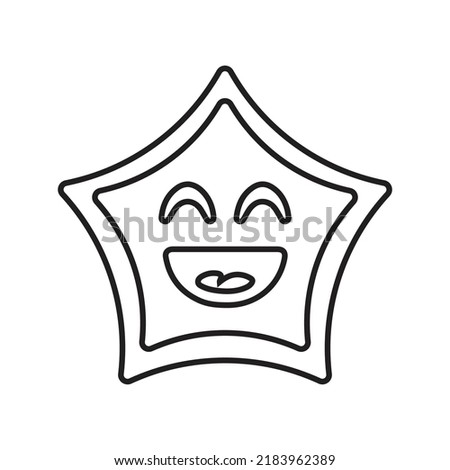 Face, laugh, beam line icon. Outline vector.
