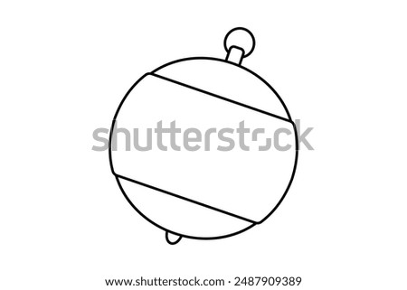 Hand drawn cute outline illustration water buoy. Flat vector safety beach buoy line art doodle style. Swimming area limitation. Support or help icon. Protection or assistance. SOS. Danger. Isolated.