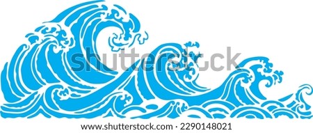 Waves pattern. Classic japanese waves in vector design, color can change. easily adjustable vector for posters aand prints